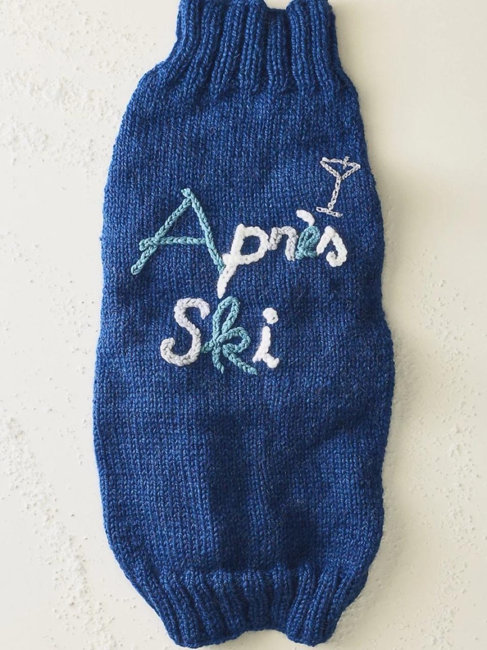 Aprés Ski Blue Knit Dog Sweater
